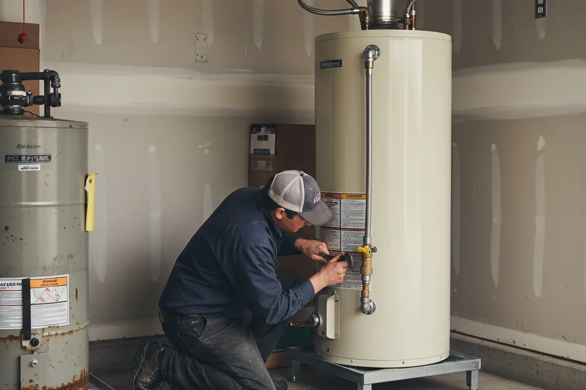 Water heater and shutoff valve replacement in Newton
